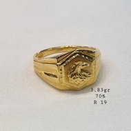 Cincin Pria Emas Kuning Mas Asli Kadar 700 70% Model Burung Elang