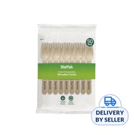 BioPak Compostable Wooden Forks - 16cm