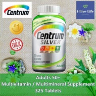 Silver Adults 50+ Multivitamin / Multimineral 325 Tablets - Centrum เซนทรัม  วิตามินรวมสำหรับผู้ใหญ่ อายุ 50ปี ขึ้นไป