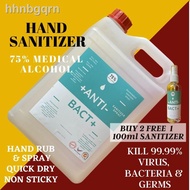 【ready stock】❈⊙👑 BUY 2 FREE 1 MINI SANITIZER 👑 Anti Bact+ 5L 75% ALCOHOL/5L 75% ALCOHOL OCEAN/5L 75% ALCOHOL GEL/5L 82