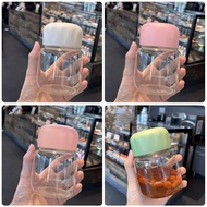 Cute 300ml short glass water bottle glass bottle