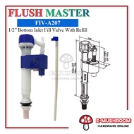 Flushmaster 1/2" Bottom Inlet Fill Valve With Refill