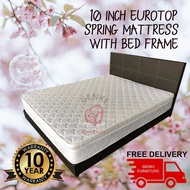 Eurotop Bonnel Spring Mattress with Bed Frame Single Super Single Queen and King Size all sizes available