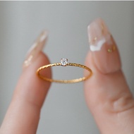Cincin emas 916 |   916 Gold Thin Shiny Ring with Fine Diamond Ring Gold 916