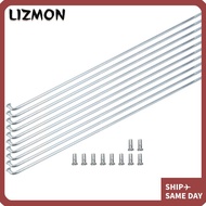 LIZMON 10 Set Cycling Spokes, 13G ,2.2mm Diameter Sliver Bike Spokes, Durable with Accessories Carbo