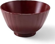 J-kitchens 6-188-8 Miso Soup Bowl, 5.2 inches (133 mm), Flower Okonomi Bowl, Ginshu, Made in Japan