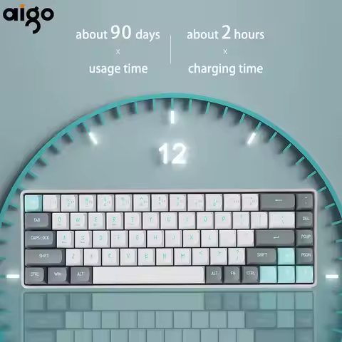 Aigo GD68 Bluetooth Mechanical Keyboard 2.4G Wireless Gaming Mini USB Wired Red Switch 68 Key Gamer