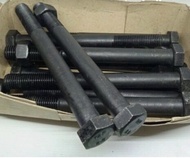 baut+mur baja m10x180 tidak full kunci 17