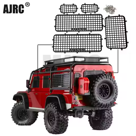 Ajrc Metal Window Mesh Protective Net For 1/10 Rc Crawler Car Traxxas Trx-4 Defender Trx4