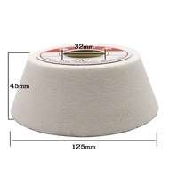 หินเจียรสีขาวทรงถ้วยเฉียง หินเจียขนาด125x45x32มม. ความละเอียด#46 #60 #80 #100 หินเจียรถ้วย อะไหล่หิน