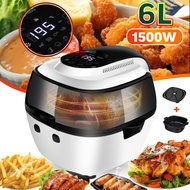 220V 6L Health Fryer Cooker Smart Touch LCD Airfryer Pizza Oil free Air Fryer 1500W Multi function S