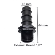 Connectors 1/ 2 3 to PE16mm Hose Fertigation Garden Hose Barb Fittings 1/2 inch 20MM Male Thread Bar
