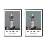 Purwokerto Lotus View Tower Travel Wall Decoration Plus Minimalist Wooden Frame
