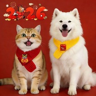 2026 Year of the Horse Pet Embroidered Scarf New Year Festive Immediate Money Lucky Bag Cartoon Cat 