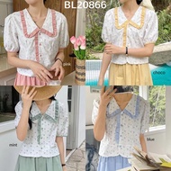 BL20866 Amelia Ruffle Collar Floral Blouse