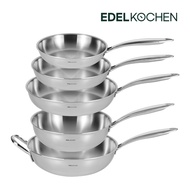 [Korea No.1] Edelkochen Luce Frying Pan / Wok Pan 20cm 24cm 28cm | 5PLY 18/10 Stainless Steel Pan