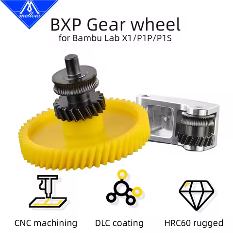 Mellow High Quality CNC Nanocoated DLC BXP Gear Kit For Bambu X1/X1C/P1P/P1S Extruder 3D Printer Par