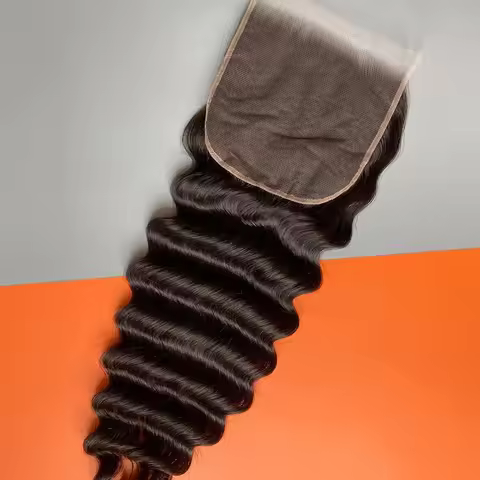 4 By 4 Lace Closure Peruvian Deep Wave Frontal Human Hair 13 By 4 Frontal Natural Color Remy Hair Sw