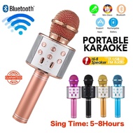 WS858 Wireless Karaoke Microphone Portable Bluetooth Mic Bluetooth Speaker For Music Singing KTV Mik