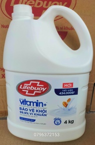 Nước rửa tay Lifebuoy Chuyên dụng Bảo vệ vượt trội /Dưỡng Ẩm Da 4KG (MẪU MỚI)