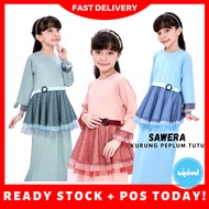 Baju Kurung Peplum Kanak Budak Perempuan SAWERA WIDAD KIDS RAYA Moden Jubah Dress Muslimah dress keb
