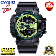 Original G-Shock GA400 Men Sport Watch Japan Quartz Movement Dual Time Display 200M Water Resistant Shockproof and Waterproof World Time LED Auto Light Sports Wrist Watches with 4 Years Warranty GA-400LY-1A (Free Shipping Ready Stock)