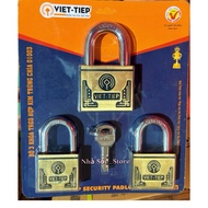 Lock set of 3 using the same Vietnamese - Czech key 01003 100% genuine anti-cut (3 pieces 4 centimet