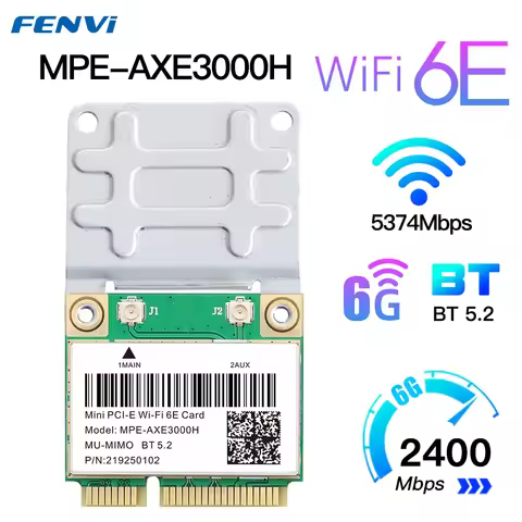6Ghz/5G/2.4Ghz Wifi 6E Mini PCIE Wifi Card For Bluetooth 5.3 Intel AX210 Wlan Wifi Card 802.11AX Wir
