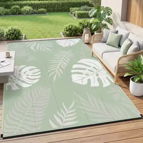 Outdoor Rug 9x12ft/18ft, Reversible & Water-Resistant & Wear-Resistant & Plastic Straw Outdoor Area 