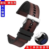 สายนาฬิกายางซิลิโคน 22 มม. สำหรับ Omega Seamaster Rolex Ghost นาฬิกา IWC TUDOR Casio สายยางหนากลวงสำ