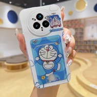 KOSLAM Happy Doraemon Card Slot Phone Case for Realme 14 14x 5G Realme 14 Pro 5G Realme 14 Pro+ 5G 2