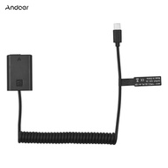 [LIX1] Andoer NP-FW50 Dummy Battery USB-C Coupler Adapter with USB Type-C Spring Power Cable Replace