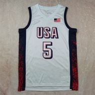 2024Paris Men's Basketball USA USA Dream Team5No. Edwards Heat Pressed Jersey EDWARDS HOTPRESS