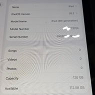 iPad 8 128GB Grey wifi ios26