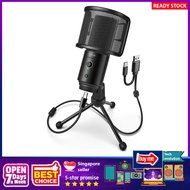 [sgstock] FIFINE USB Desktop PC Microphone with Pop Filter for Computer and Mac, Studio Condenser Mic with Gain Control