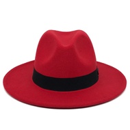 Felt Hat for  Women Fashionable Fedora Hat Female Red Hat