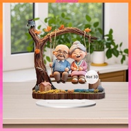 [Kloware2] 2D Flat Elderly Couple Desktop Ornament Display Art Valentines Acrylic