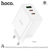 HOCO DHC126[H5] ปลั๊กชาร์จ Fast Charge 3 ช่อง USB+Type-C กำลังไฟสูงสุด 40W