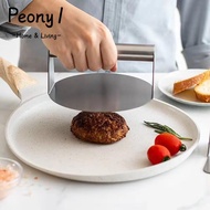 PEONY1 Smash Burger Press, Round No Rust Stainless Steel Grill Press, Steak Burger Stainless Steel B