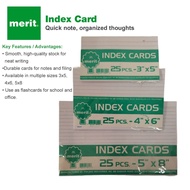 Merit Index Card With top & bottom horizontal dotted lines pack by 25's 3 x 5 (1/8) 4 x6 (1/4) 5 x 8