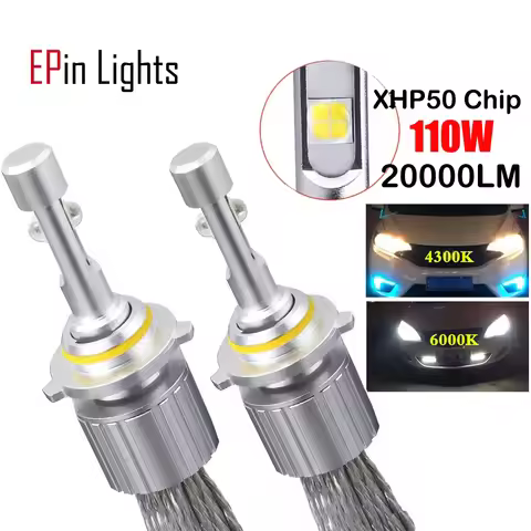 2PCS H7 LED Headlight H1 H3 H4 HB3 9005 9006 HB4 H9 H11 D2H 881 LED Auto Lamp 6000K 4300K XHP50 Chip