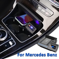 Car Fast wireless charger For Mercedes Benz AMG W205 C43 C63 AMG GLC 43 C63 X253 C Class phone Holde