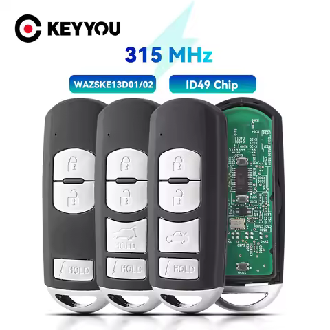 KEYYOU 315MHz ID49-PCF7953 SKE13D-01 SKE13D02 2/3/4BTN Smart Remote Car Key for Mazda 3 6 MX-5 Miata