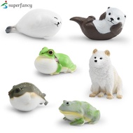 Simulated Wild Animal Model - Tree Frog Clown Frog Otter Seal Puffer Fish Civet Cat Decorative Ornam
