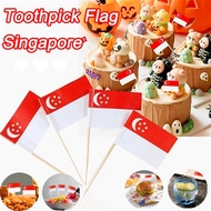 🔥SG STOCK🔥 Singapore Flag Food Toothpick Flag National Day Restaurant Snack Party Event /Cake Pie Fr