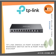 TP-LINK Omada 10-Port Gigabit Easy Managed Switch with 8-Port PoE+ ES210GP