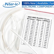 4000PCS 0603 SMD Resistor Assorted Kit 80ValuesX 25PCS 10ROhm~910K 5% 100 4.7 5.1 22 2 10 47 K R Ohm