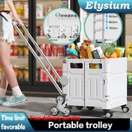 EL Foldable Trolley Boot Cart Collapsible Utility Cover Shopping Trolley Fold Up Storage Box Wheels Fashion Contracted