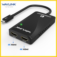 Wavlink Thunderbolt 3 Dual HDMI Adapter 40Gbps Support 4K 60Hz Monitor USB-C to HDMI Converter for Mac and Window