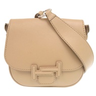 Tod's 雙 T 皮革米色單肩包 1101 [二手] 成色極佳TOD'S